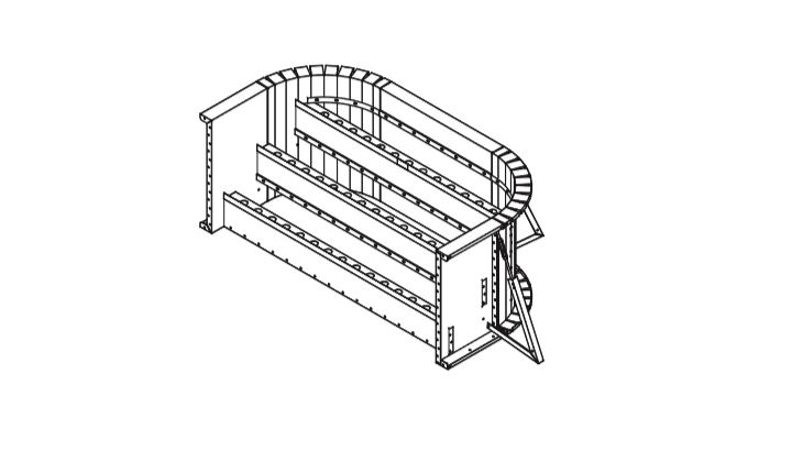8' Wide Steel Step w/ 2' Radius Corners